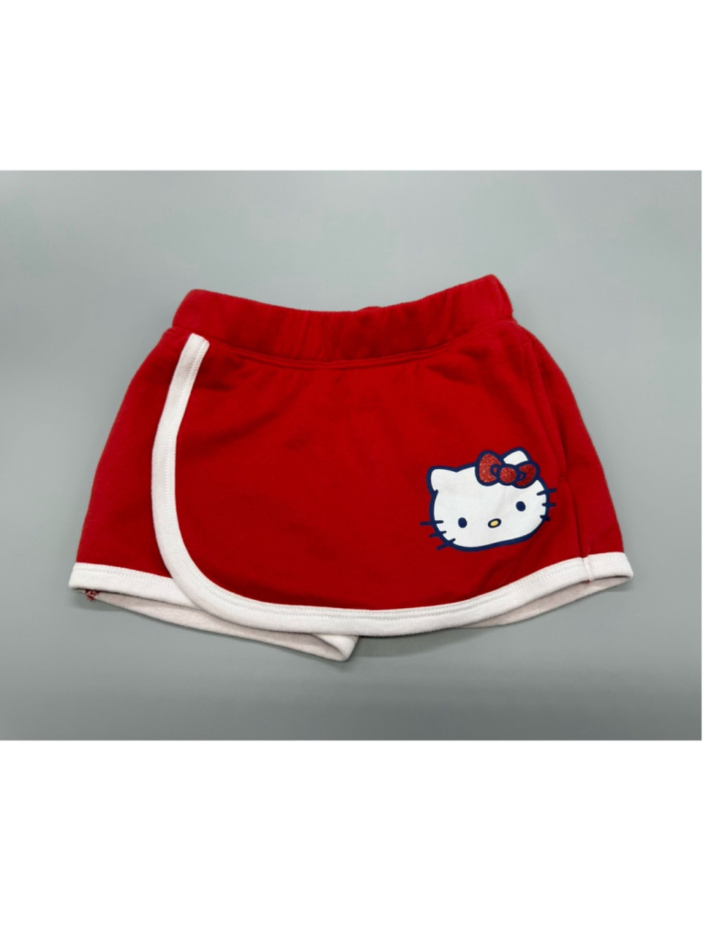 Hello Kitty by Sanrio Girls Sweat Shorts Red XS (4-5) Elastic Waist